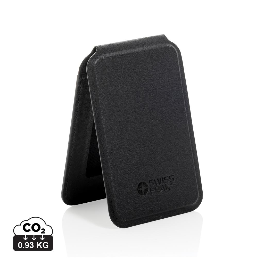 Portofel magnetic pentru telefon din PU reciclat RCS, cu suport Magstand black