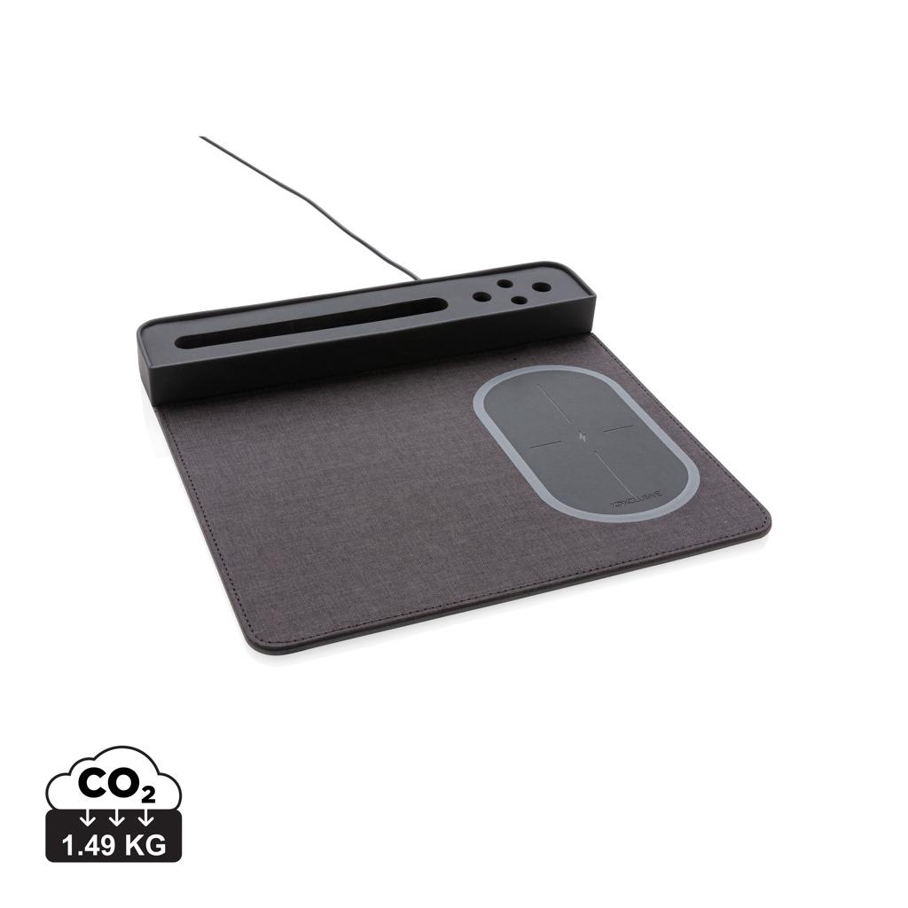 Mousepad de aer cu încărcare wireless de 5W și USB black