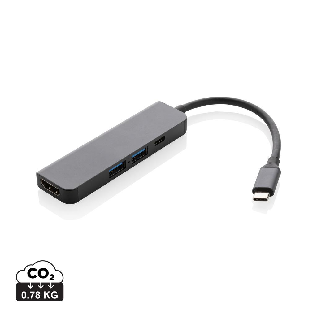 Hub Terra din aluminiu reciclat RCS cu intrare HDMI grey