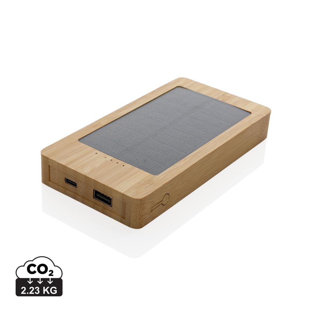 Powerbank solar Sunwick din bambus 10.000 mAh brown