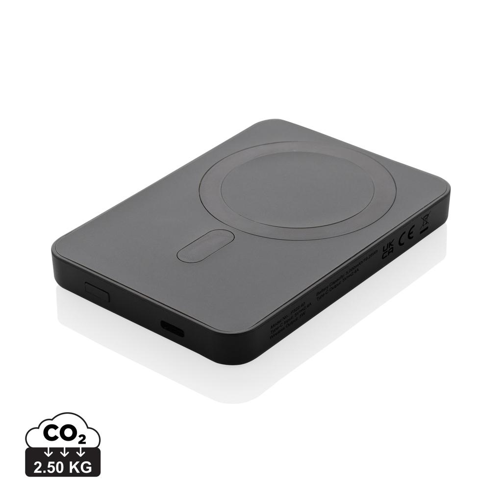 Powerbank magnetic Magnetix din plastic reciclat RCS 5.000 mAh black