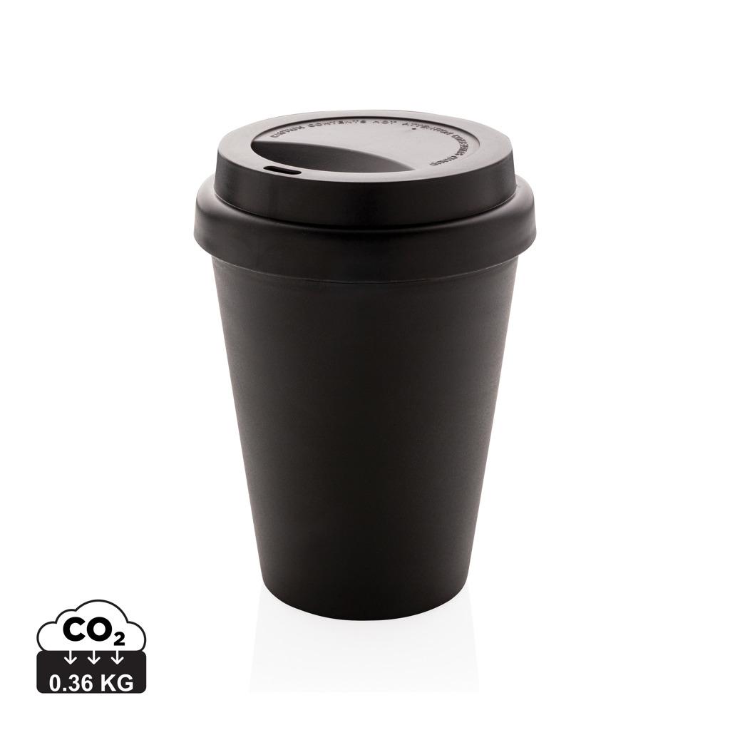 Cană de cafea reutilizabilă cu perete dublu, 300 ml black