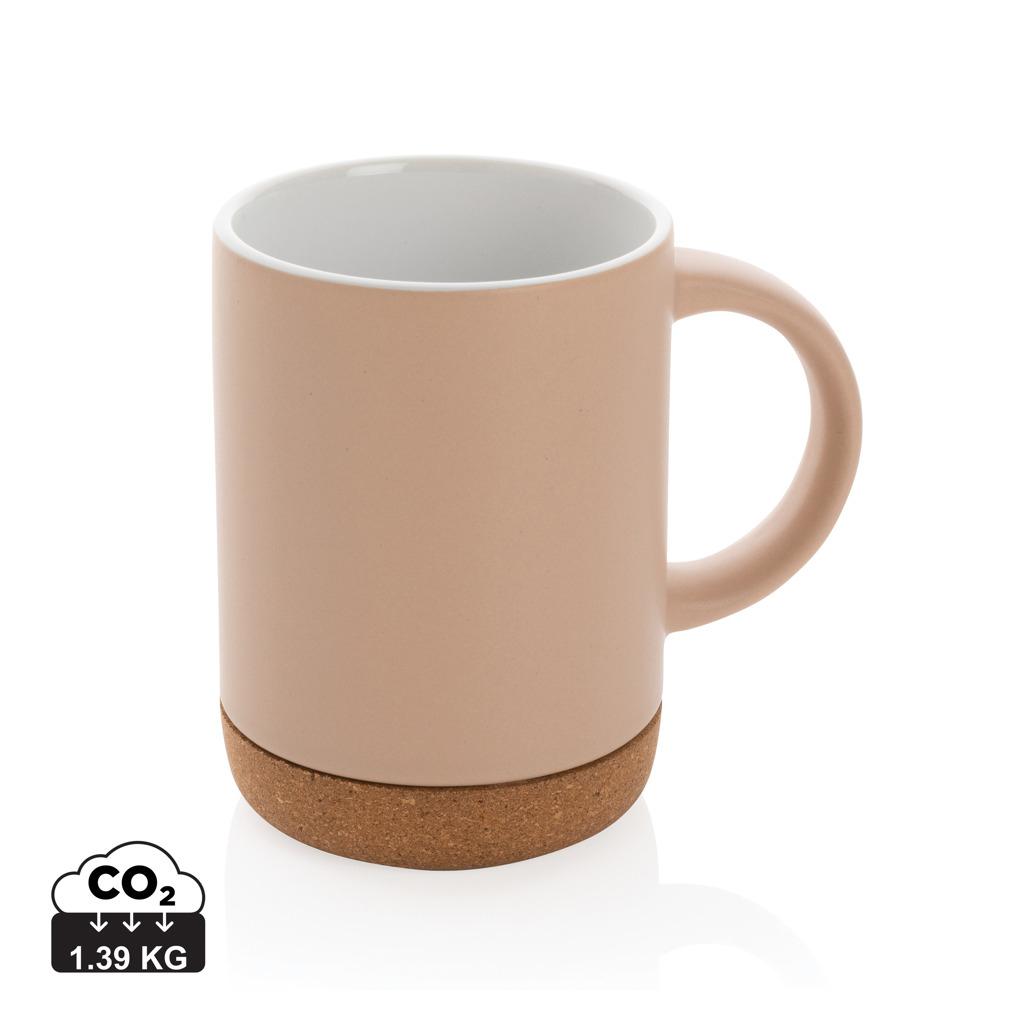 Cană ceramică cu bază din plută 280ml brown