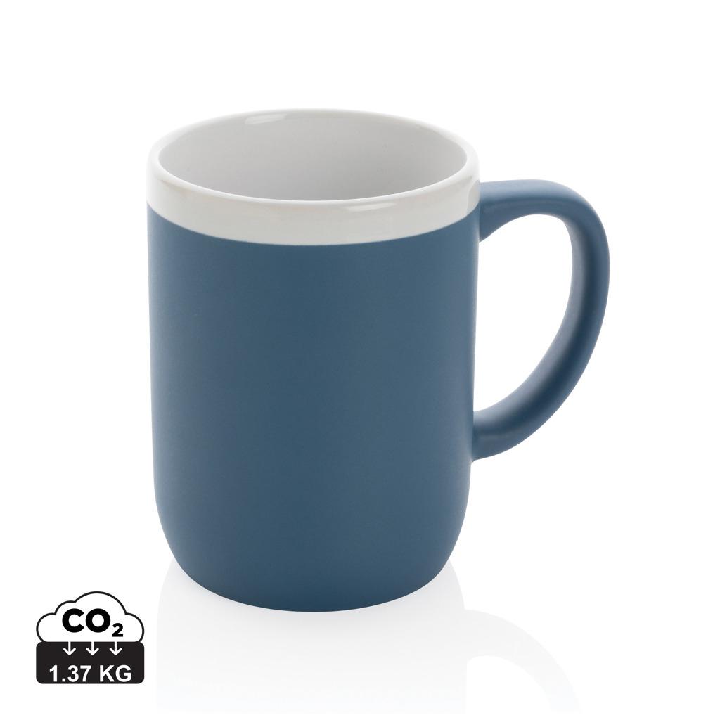 Cană ceramică cu margine albă 300ml blue