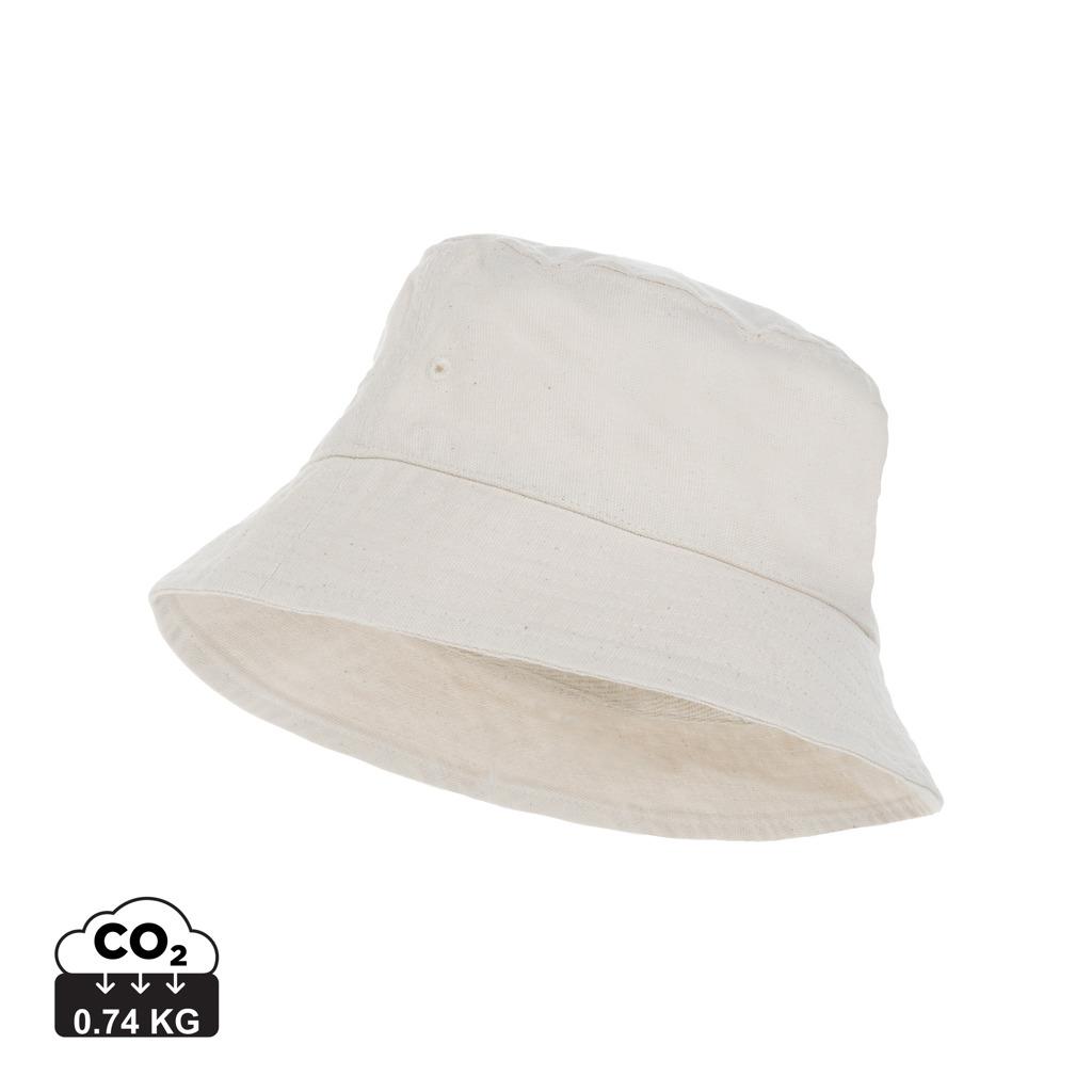 Pălărie tip bucket din pânză reciclabilă de 285 gsm, mărime universală, necolorată Impact Aware™ off white