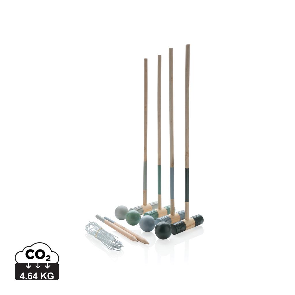 Set de croquet din lemn brown