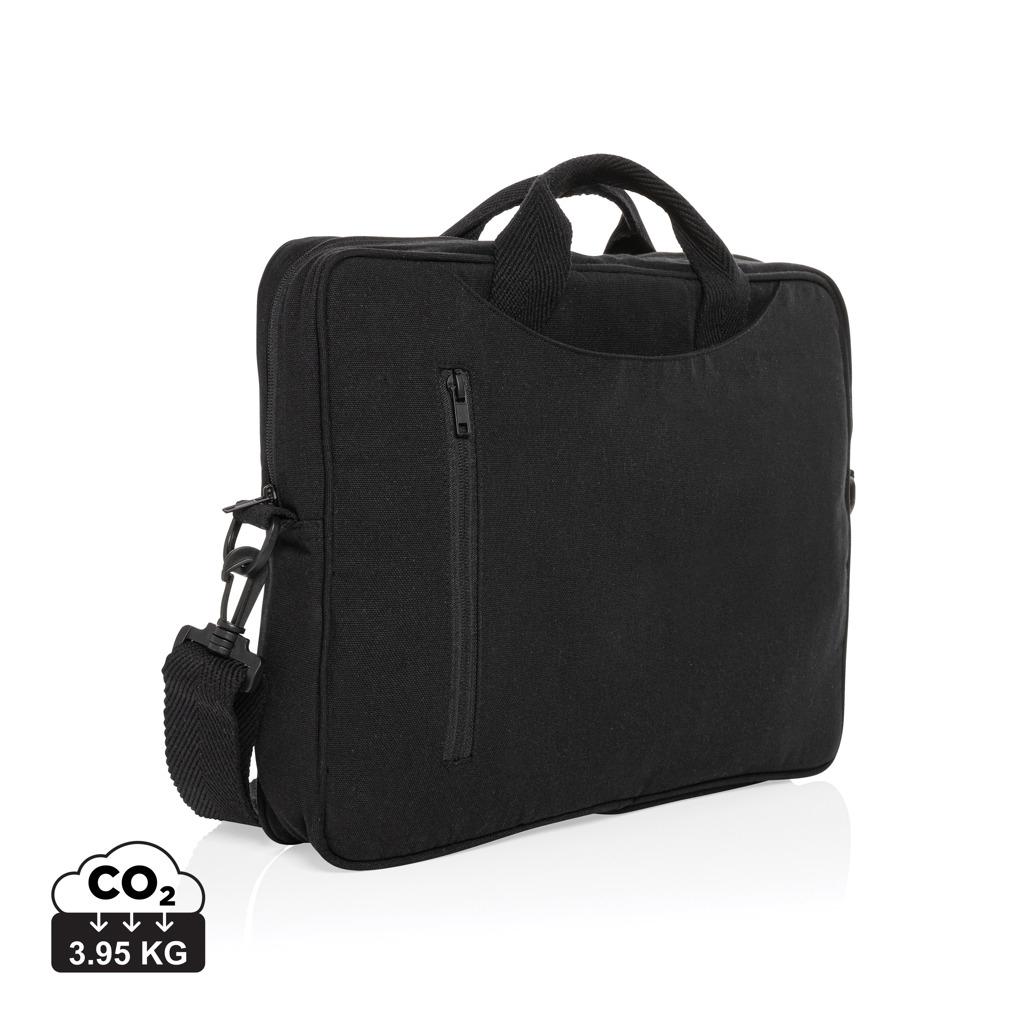 Geantă de laptop din bumbac reciclat, de 15,4 inch Laluka AWARE™ black