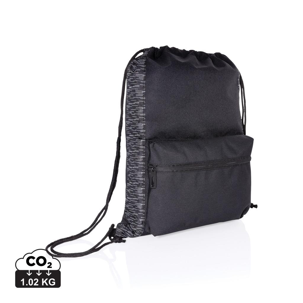 Rucsac cu șnur reflectorizant AWARE™ RPET black