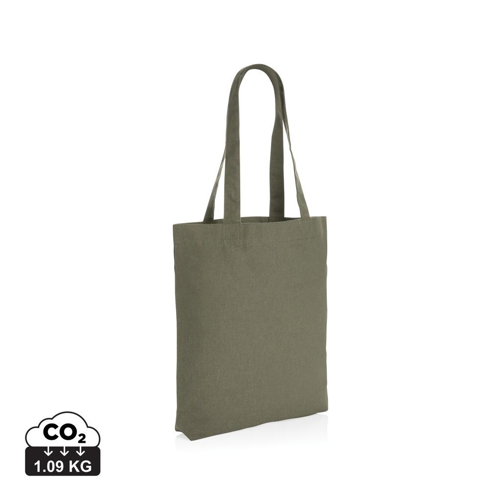 Geantă tote din pânză reciclată de 285gsm, necolorată Impact AWARE™  green