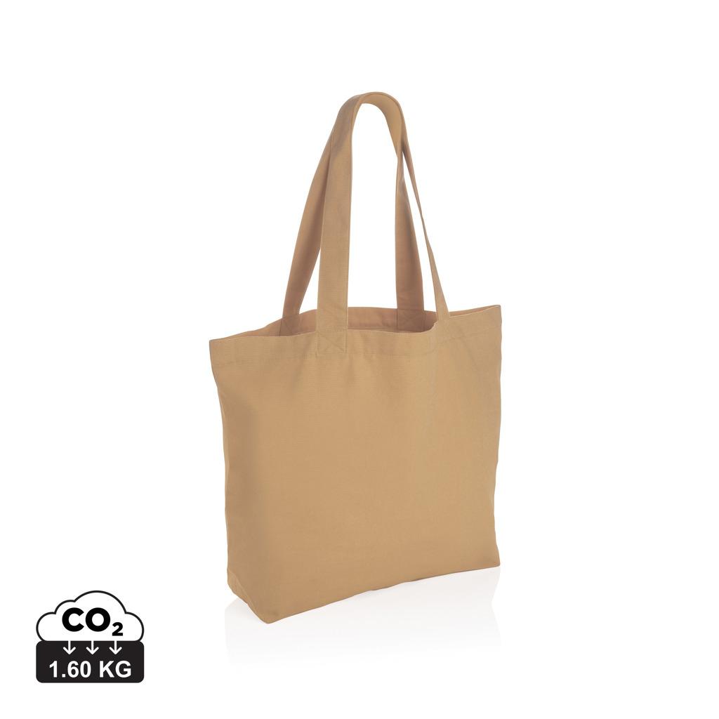 Geantă shopper din pânză reciclată 240 gsm cu buzunar, necolorată Impact Aware™ brown