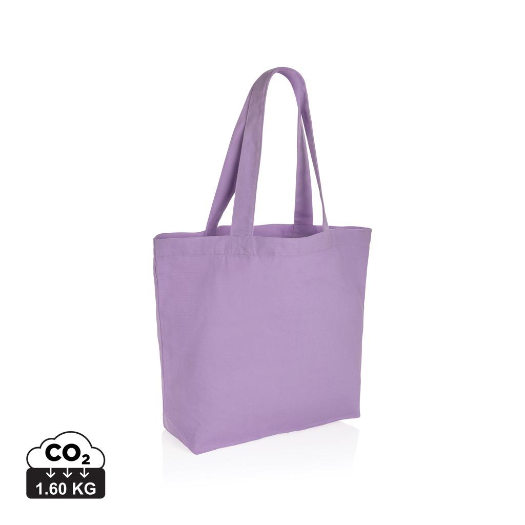 Geantă shopper din pânză reciclată 240 gsm cu buzunar Impact Aware™  lavender