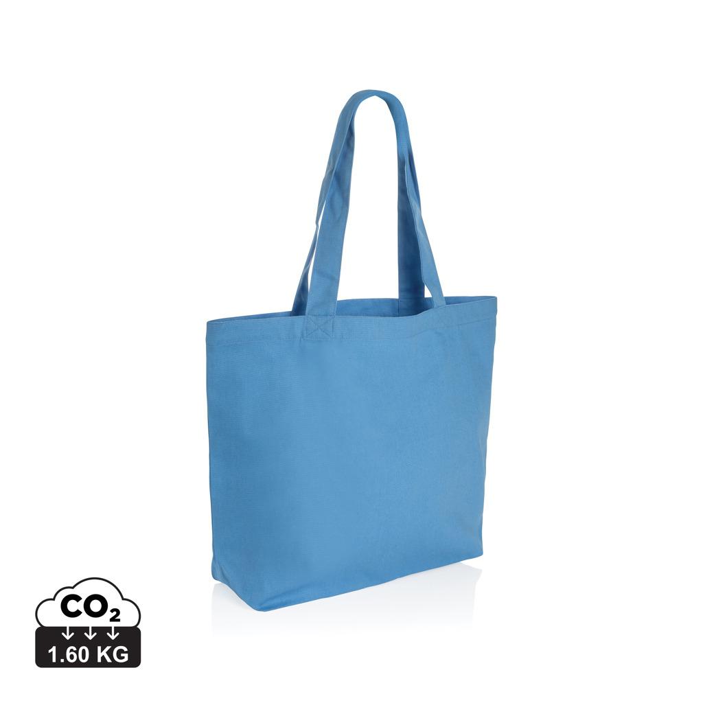 Geantă shopper din pânză reciclată 240 gsm cu buzunar Impact Aware™  tranquil blue