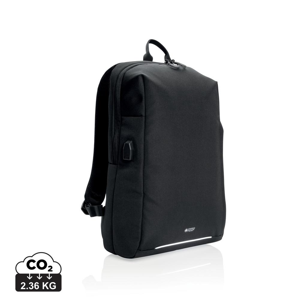 Rucsac pentru laptop cu protecție RFID și port USB A Swiss Peak AWARE™ black