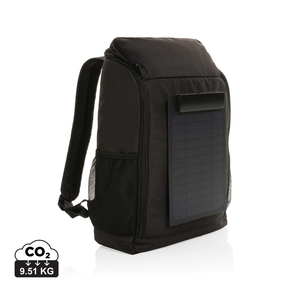 Rucsac deluxe cu panou solar de 5W Pedro AWARE™ RPET black