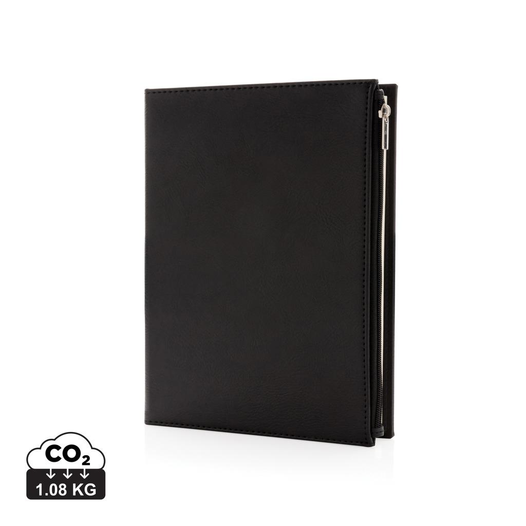 Carnet A5 din PU cu buzunar cu fermoar Swiss Peak  black