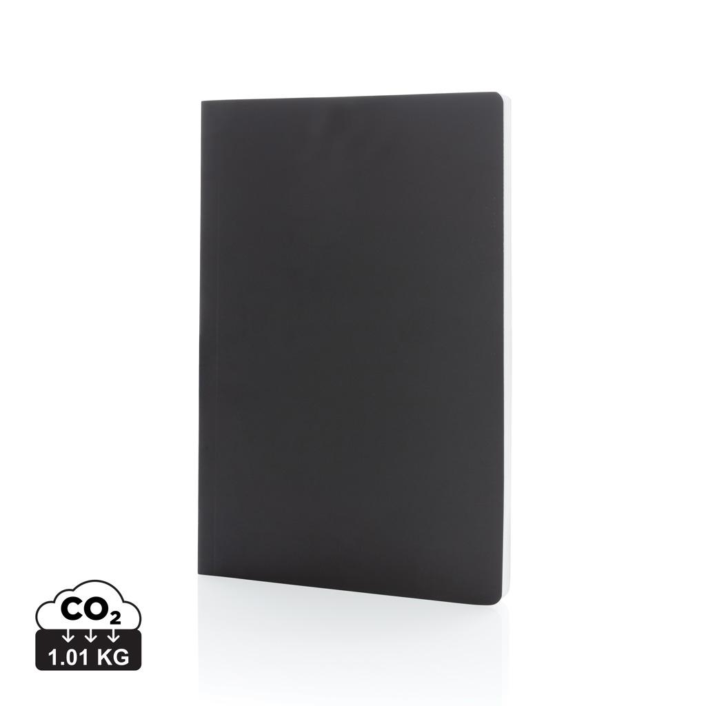 Carnet A5 cu copertă moale din hârtie de piatră Impact black