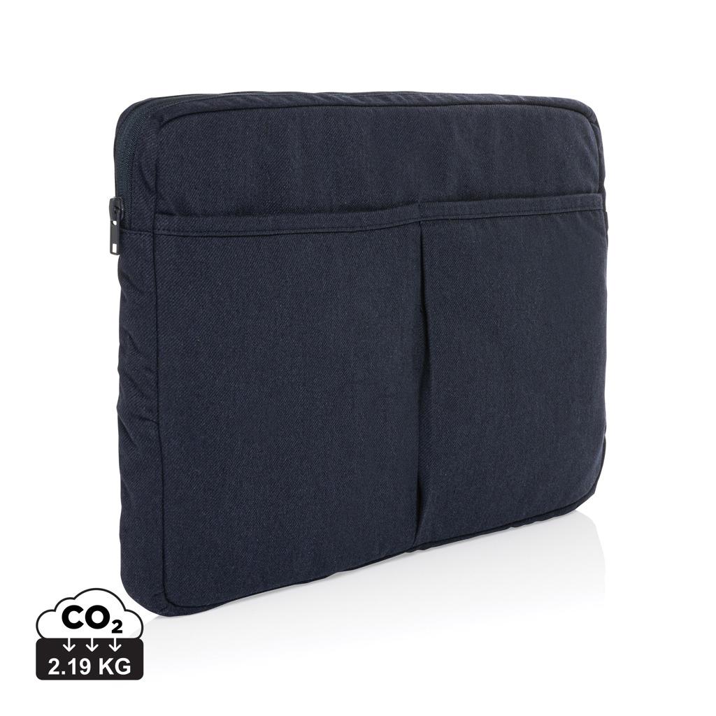 Husă pentru laptop de 15,6 inch din bumbac reciclat Laluka AWARE™ navy