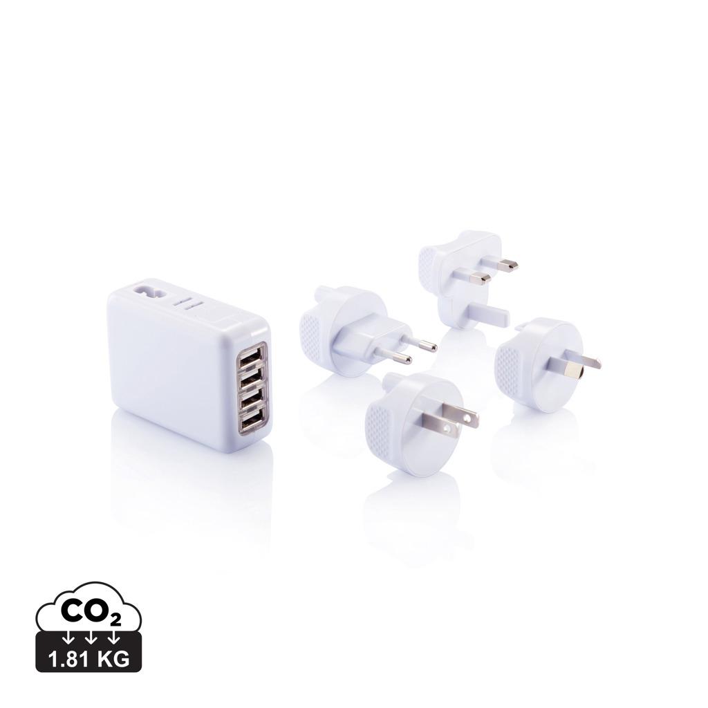 Adaptor de călătorie cu 4 porturi USB transparent