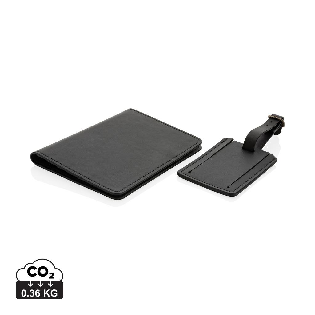 Set cadou de călătorie din PU reciclat, certificat GRS Swiss Peak  black