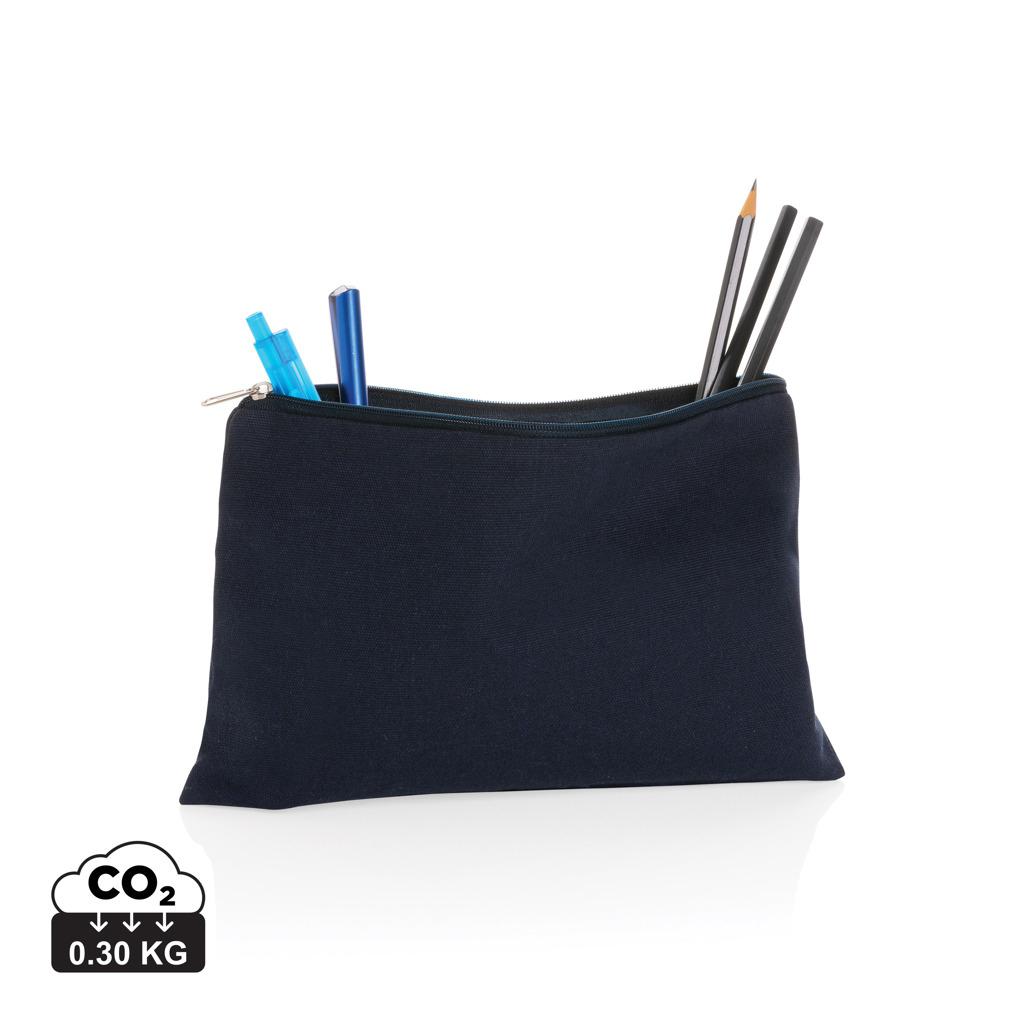 Etui pentru creioane 285 gsm din pânză reciclată, necolorat Impact Aware™ navy