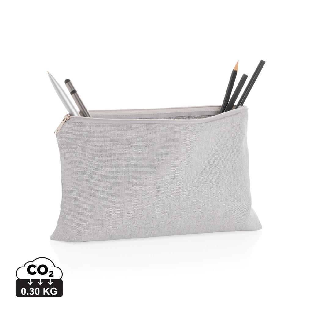 Etui pentru creioane 285 gsm din pânză reciclată, necolorat Impact Aware™ grey