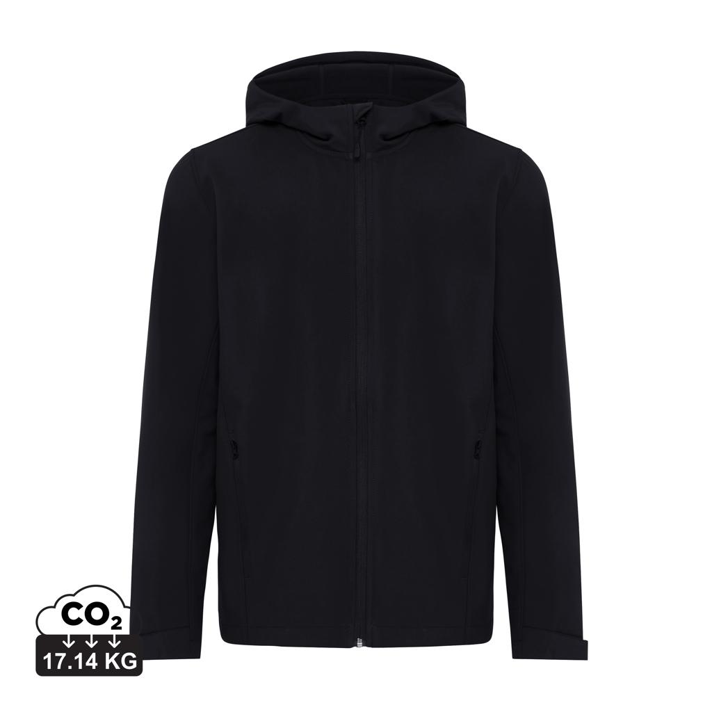 Geacă soft shell pentru bărbați  din poliester reciclat Iqoniq Makalu black 5XL