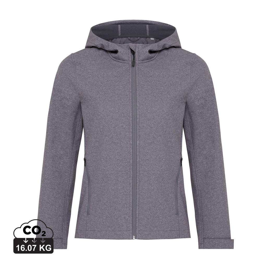 Geacă soft shell pentru femei  din poliester reciclat Iqoniq Makalu vulcano heather grey XS