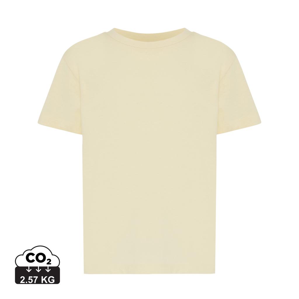 Tricou ușor pentru copii din bumbac reciclat Iqoniq Koli cream yellow 9 - 10 ani