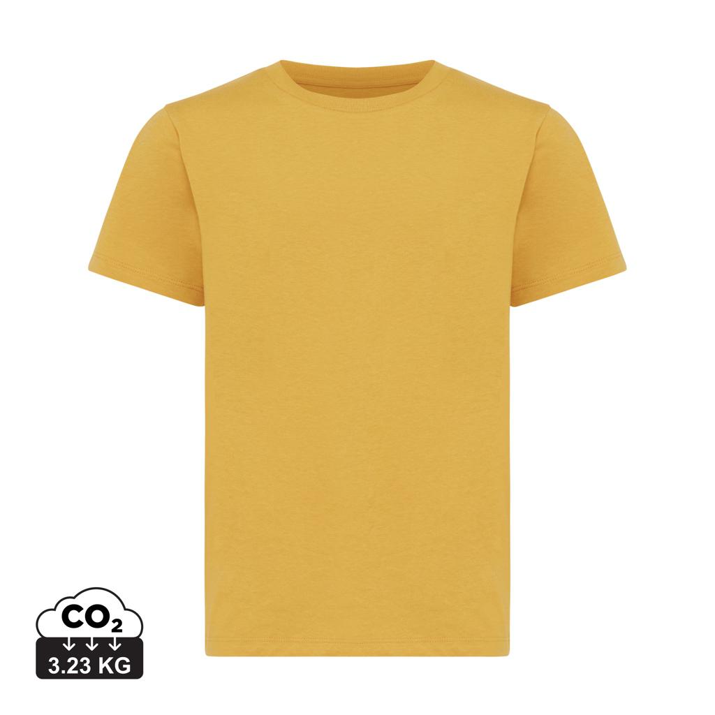 Tricou ușor pentru copii din bumbac reciclat Iqoniq Koli ochre yellow 5 - 6 ani