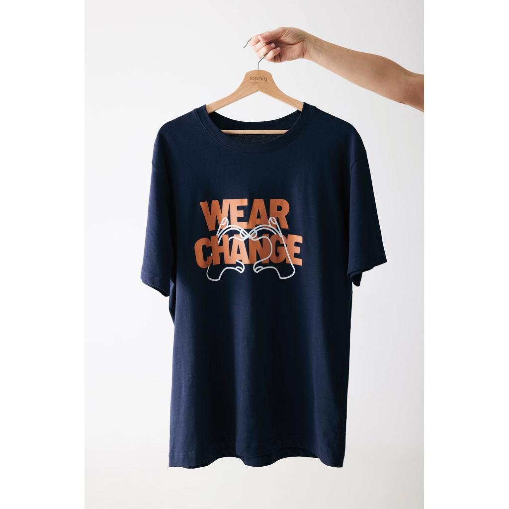 Tricou relaxat din bumbac reciclat Iqoniq Kakadu  navy M