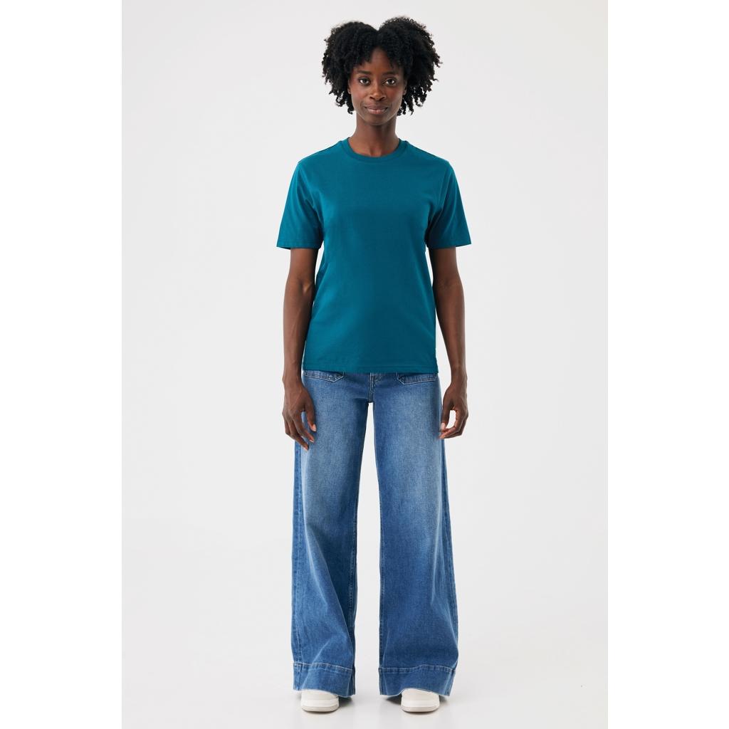 Tricou din bumbac reciclat Iqoniq Brett dark teal M