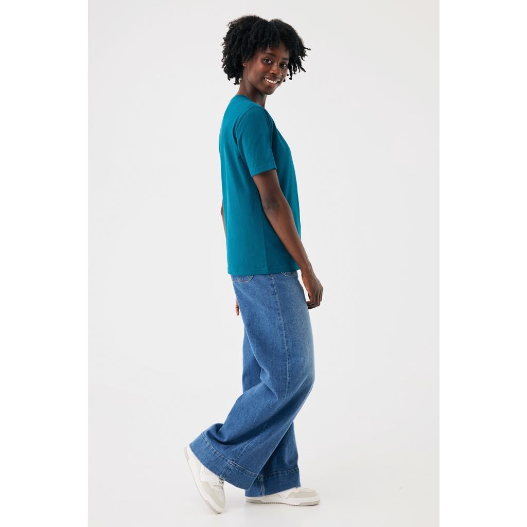 Tricou din bumbac reciclat Iqoniq Brett dark teal M