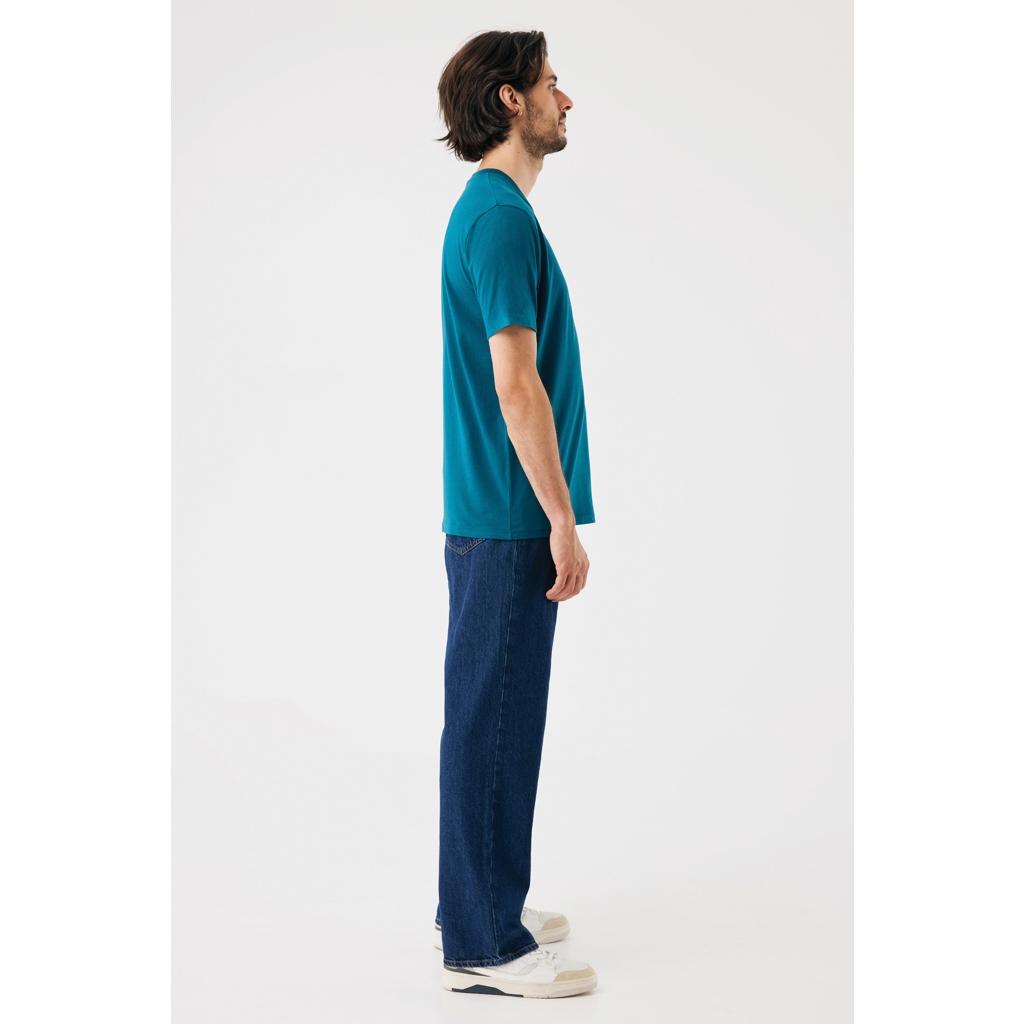 Tricou din bumbac reciclat Iqoniq Brett dark teal M