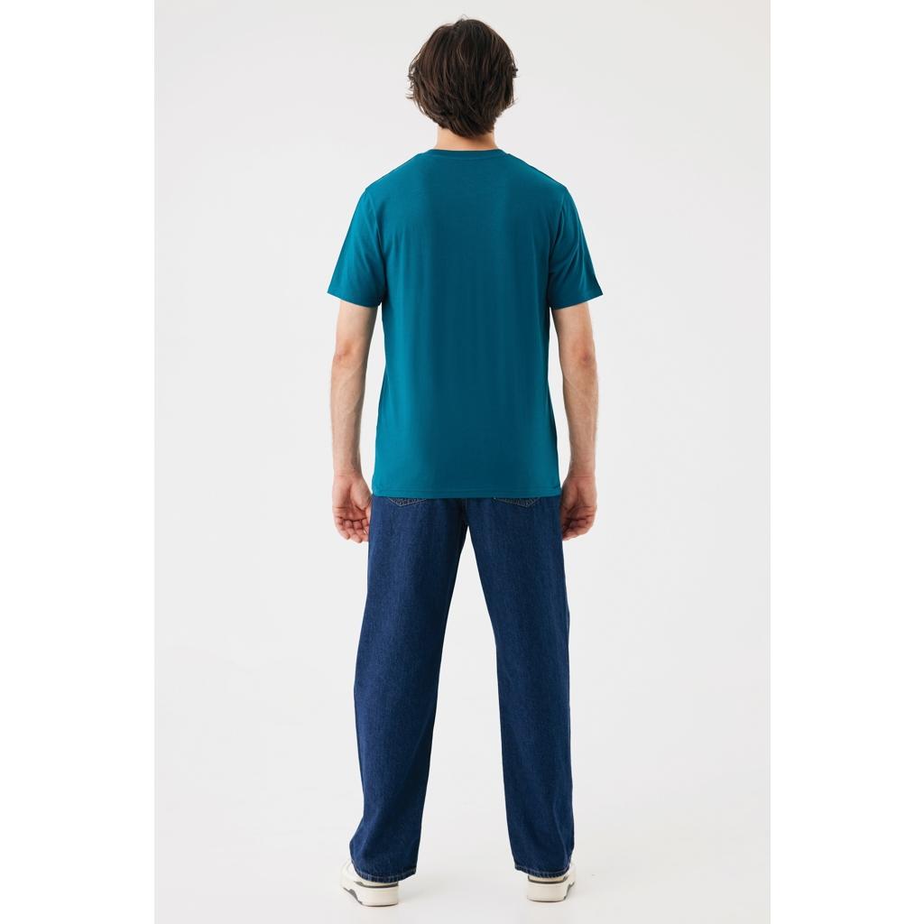 Tricou din bumbac reciclat Iqoniq Brett dark teal M