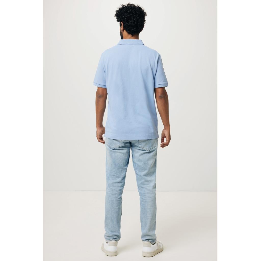 Polo din bumbac reciclat Iqoniq Yosemite sky blue XS