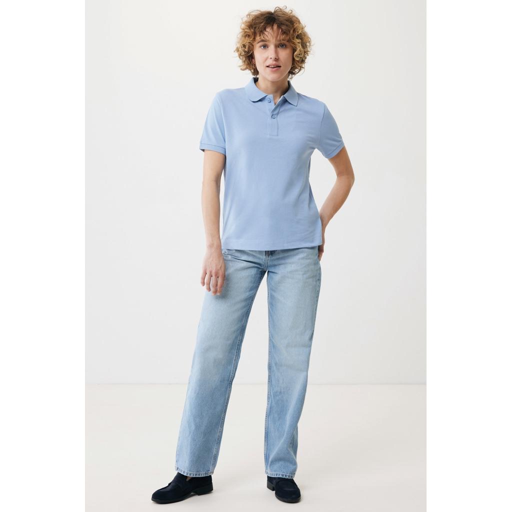 Polo din bumbac reciclat Iqoniq Yosemite sky blue XS