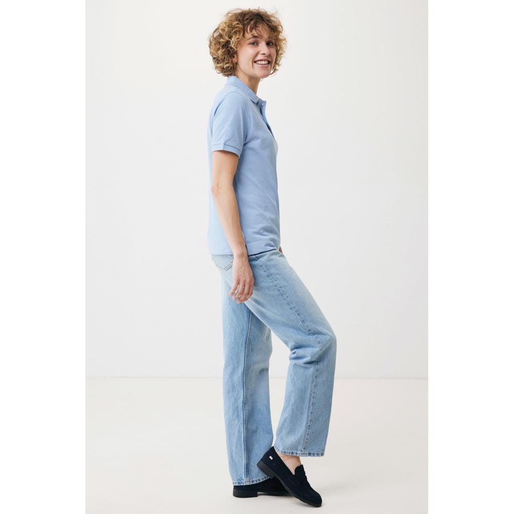 Polo din bumbac reciclat Iqoniq Yosemite sky blue XS