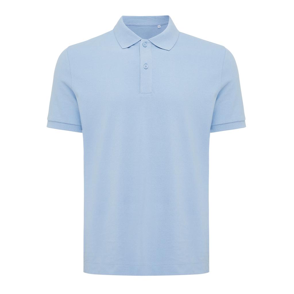 Polo din bumbac reciclat Iqoniq Yosemite sky blue XS