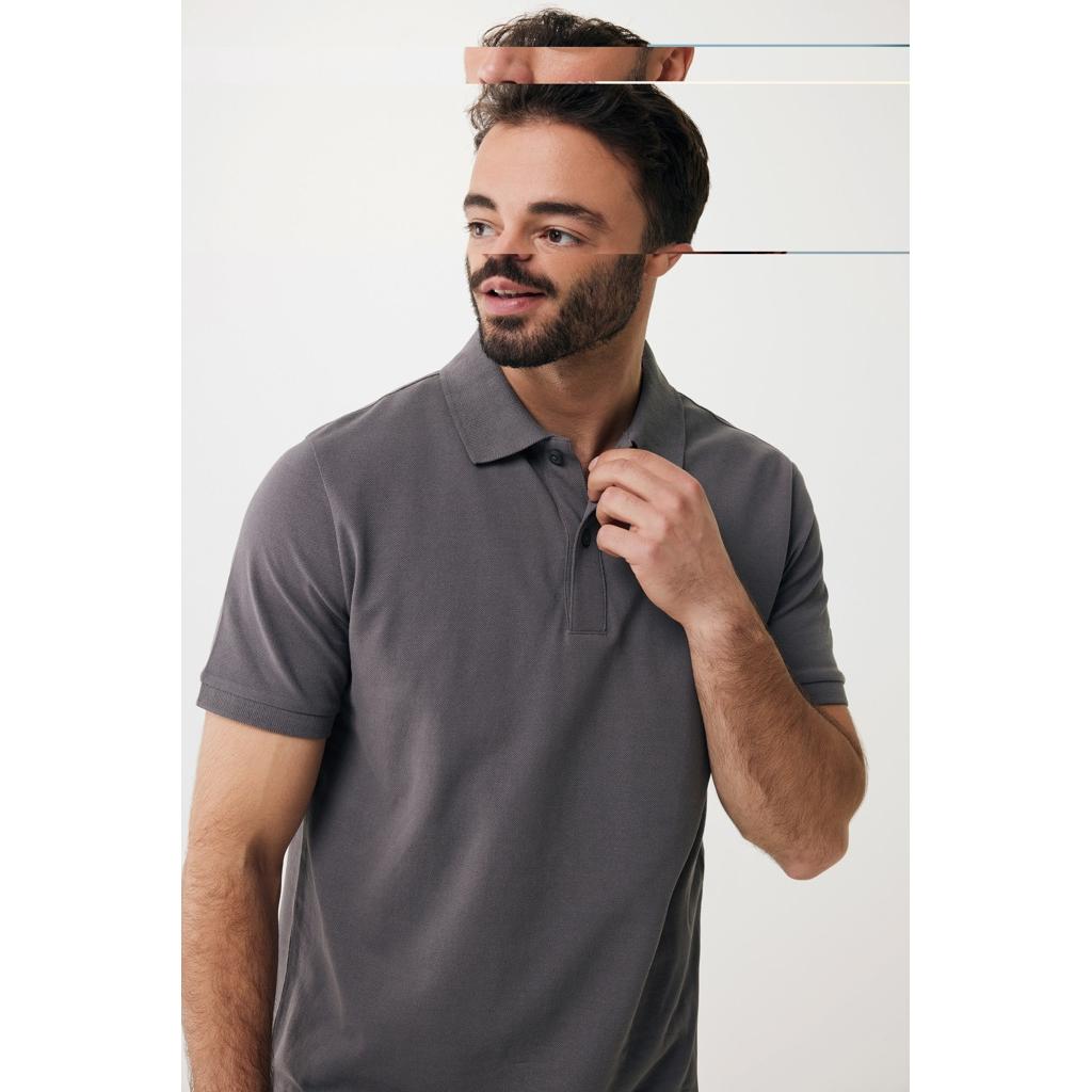 Polo din bumbac reciclat Iqoniq Yosemite anthracite L