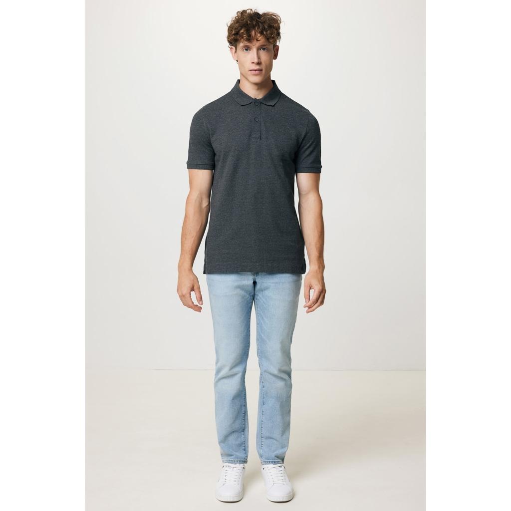 Polo din bumbac reciclat Iqoniq Yosemite heather anthracite 4XL