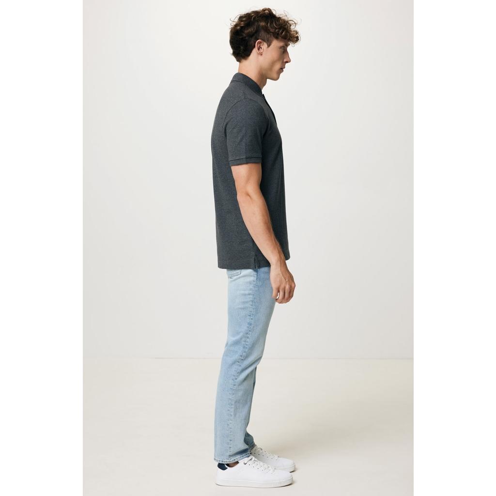 Polo din bumbac reciclat Iqoniq Yosemite heather anthracite 4XL