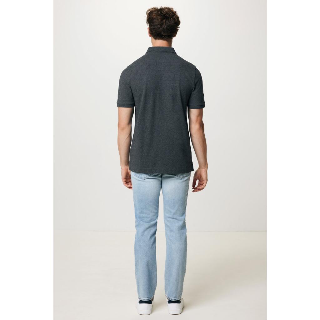 Polo din bumbac reciclat Iqoniq Yosemite heather anthracite 4XL