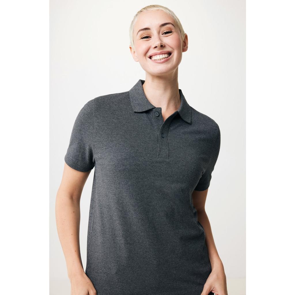 Polo din bumbac reciclat Iqoniq Yosemite heather anthracite 4XL