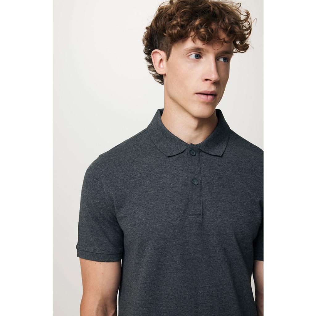Polo din bumbac reciclat Iqoniq Yosemite heather anthracite 4XL
