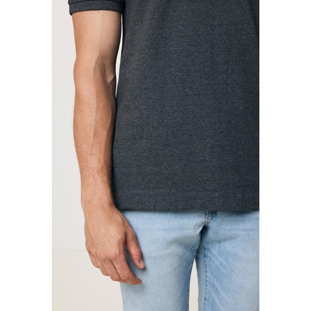 Polo din bumbac reciclat Iqoniq Yosemite heather anthracite 4XL