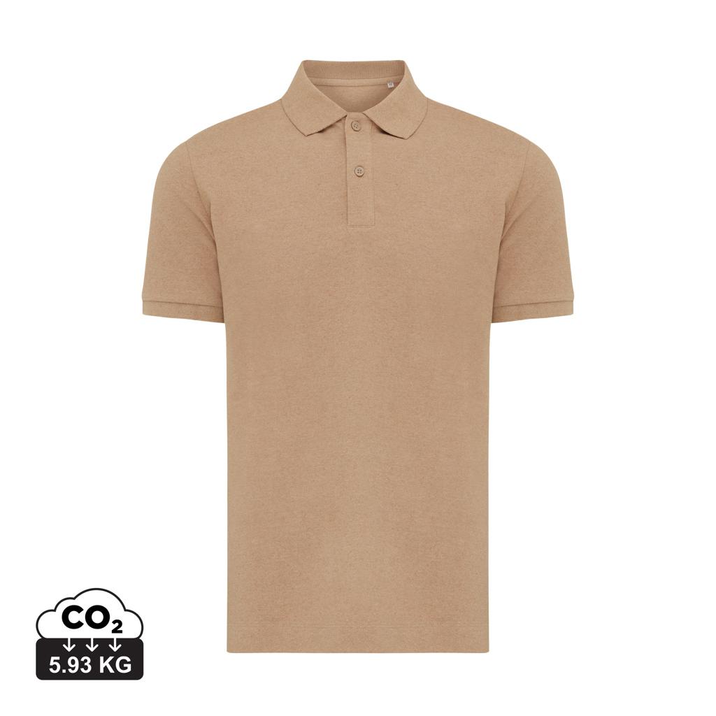 Polo din bumbac reciclat Iqoniq Yosemite heather brown