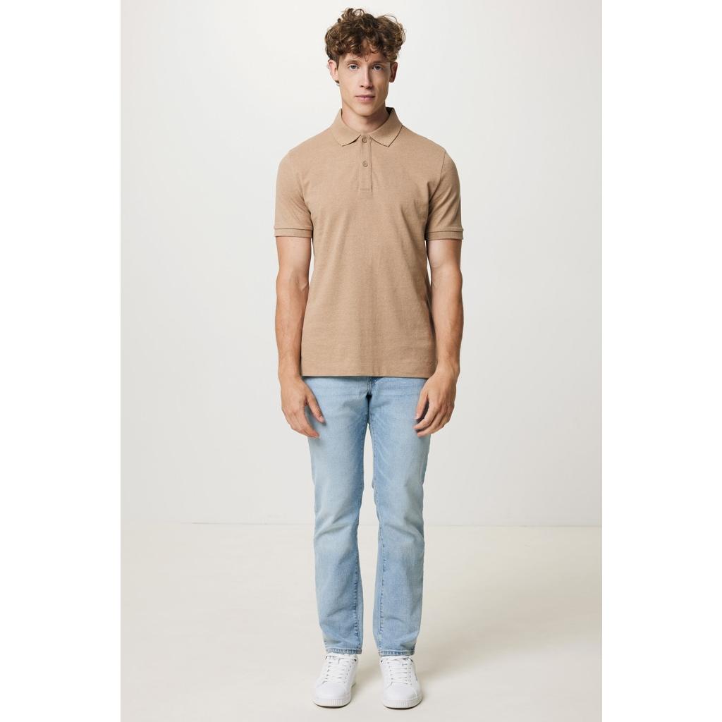 Polo din bumbac reciclat Iqoniq Yosemite heather brown 5XL