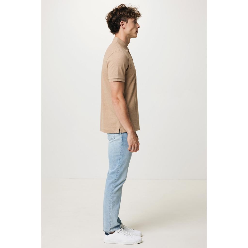 Polo din bumbac reciclat Iqoniq Yosemite heather brown 5XL