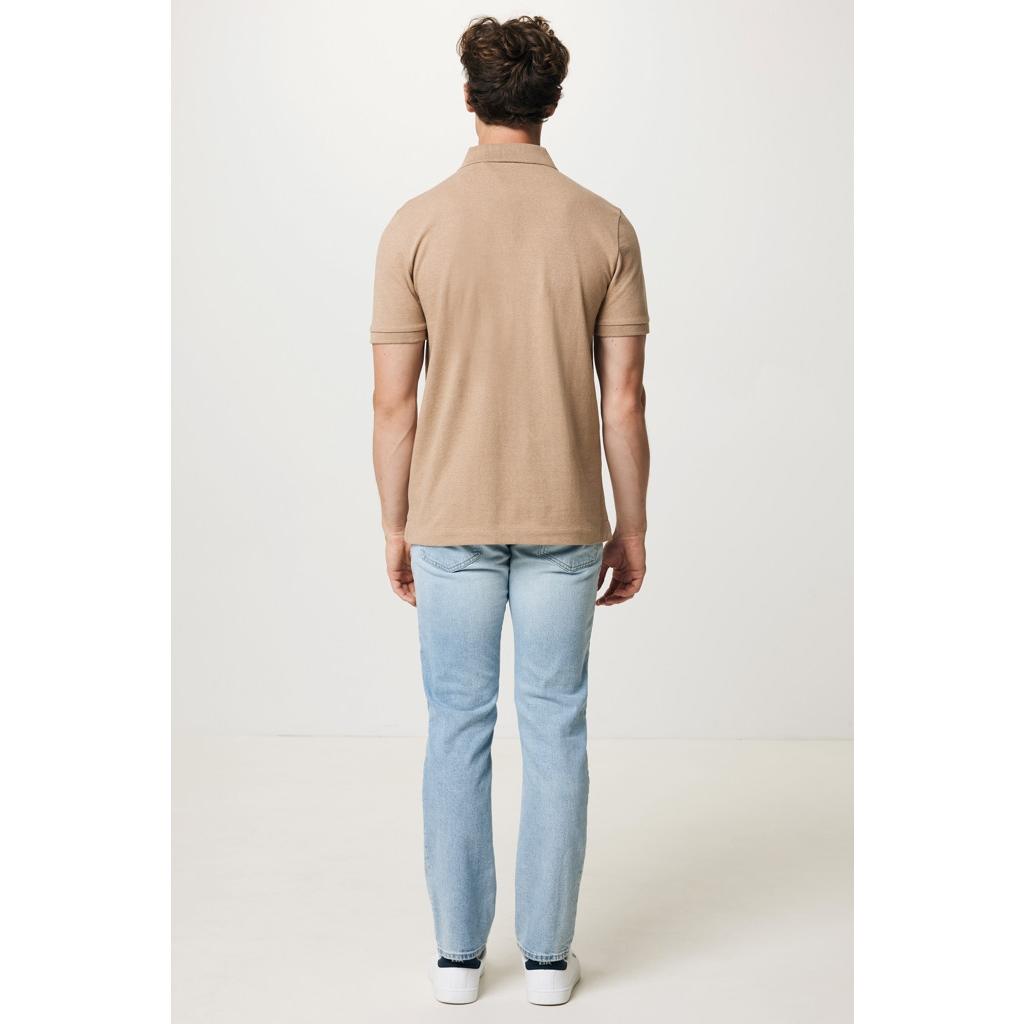 Polo din bumbac reciclat Iqoniq Yosemite heather brown 5XL