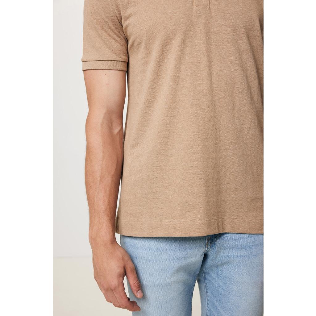 Polo din bumbac reciclat Iqoniq Yosemite heather brown 5XL